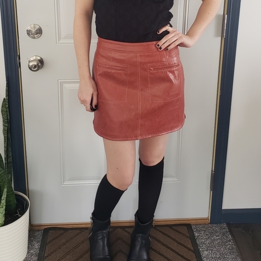 Like New Greylin Faux Leather Miniskirt